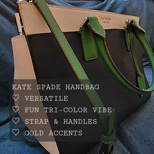 KATE SPADE TRI-COLOR HANDBAG w/ FREE WALLET!